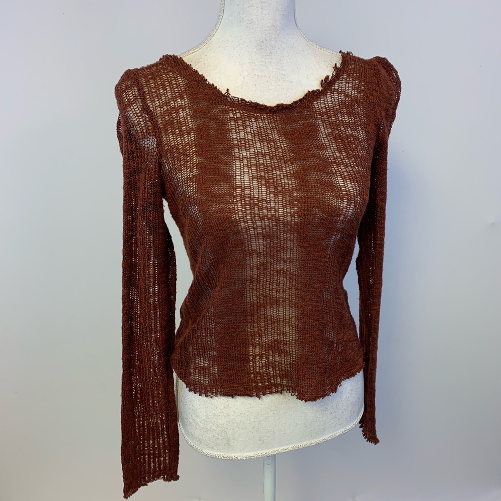 ANTHRO ECOTE’ loose weave crop sweater-Low back-M